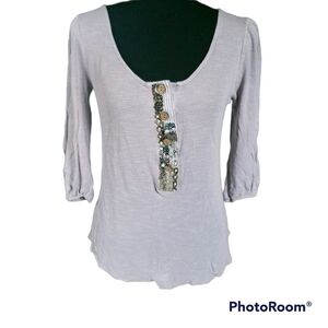 BKE sz S embellished Henley top